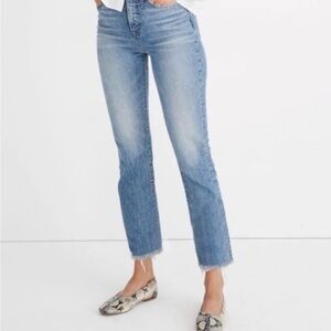 CQY High Rise Straight Leg Jeans Light Wash Blue 25